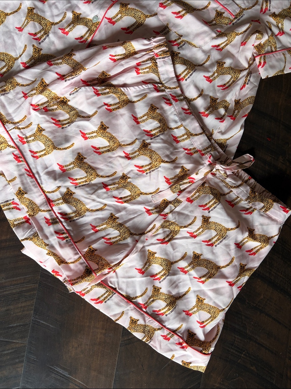 Women's Short Pajama Set - White & Gold Cheetah Print by - Picture 5 of 5